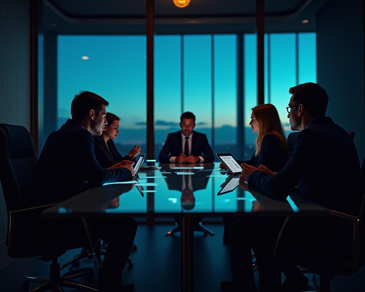 Executive board meeting representing HR strategy at Philosynk HR