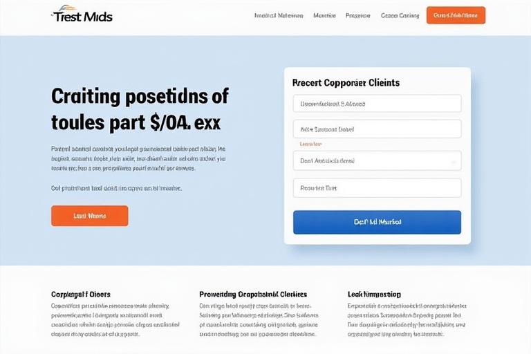 Professional service landing page design